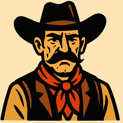 Señor vaquero.
In-Game asset.  2d.  High contrast.  No shadows