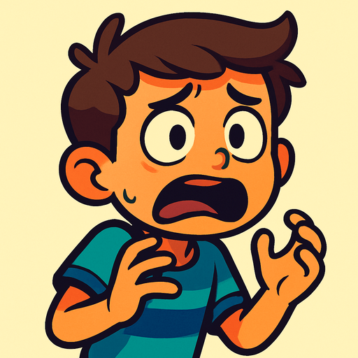young frightened boy.
In-Game asset.  2d.  High contrast.  No shadows