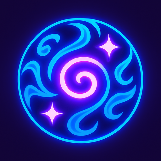 mystical neon ball.
In-Game asset.  2d.  High contrast.  No shadows