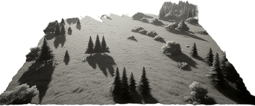empty battlefield. meadow without trees. direct top down view. horizon in distance..
Single Game Texture. In-Game asset. 2d. Blank background. High contrast. No shadows.