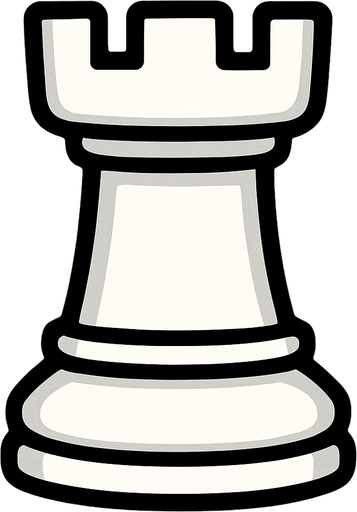 beyaz satranç kalesi.
In-Game asset.  2d.  High contrast.  No shadows