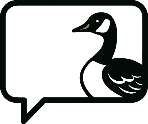 dialog box button with canadian geese style no text on image!.
In-Game asset.  2d.  High contrast.  No shadows