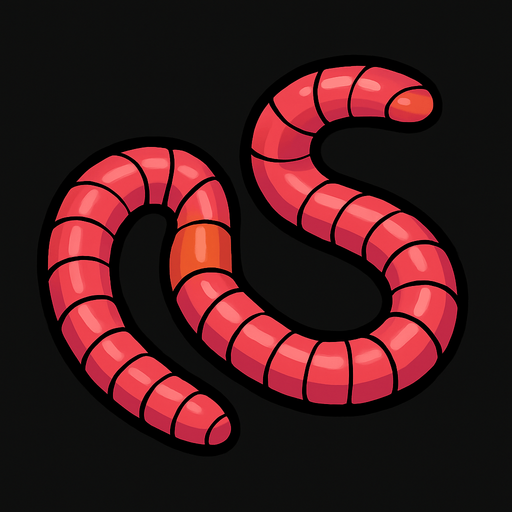earthworm.
In-Game asset.  2d.  High contrast.  No shadows