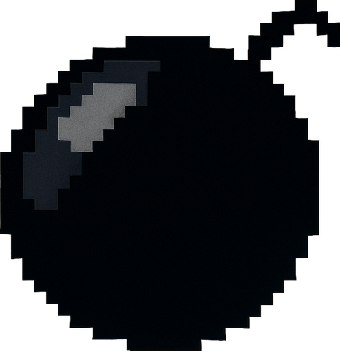 bala de cañon de pixeles.
In-Game asset.  2d.  High contrast.  No shadows