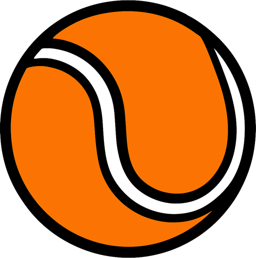 una pelota de tenis naranja.
In-Game asset.  2d.  High contrast.  No shadows