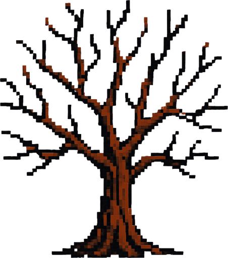 kurumuş ağaç ekle pixel şeklinde.
In-Game asset.  2d.  High contrast.  No shadows