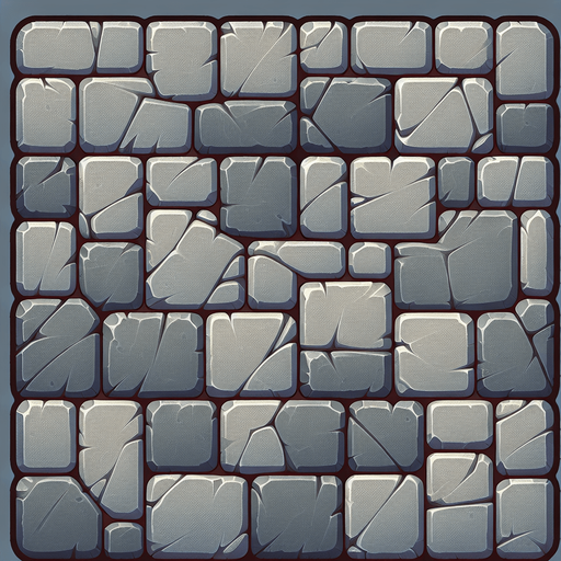 Paving stone.
Single Game Texture. In-Game asset. 2d. Blank background. High contrast. No shadows.