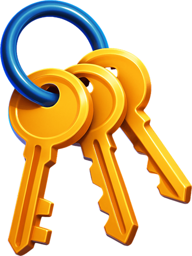 pack of key.
In-Game asset.  High contrast.  No shadows. 3D