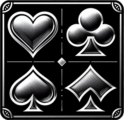 Heart, spade, club, diamond.
No background. In game asset..
Single Game Texture. In-Game asset. 2d. Blank background. High contrast. No shadows.