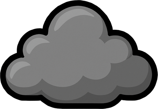 grey cloud.
In-Game asset.  2d.  High contrast.  No shadows