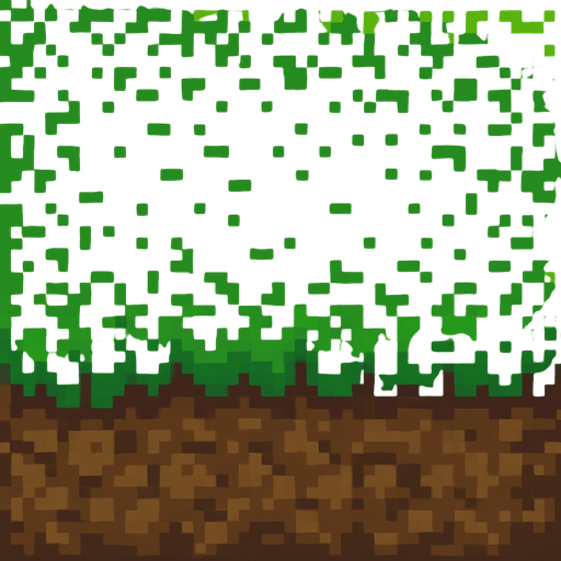 un suelo de pasto y tierra hecho con pixeles.
In-Game asset.  2d.  High contrast.  No shadows