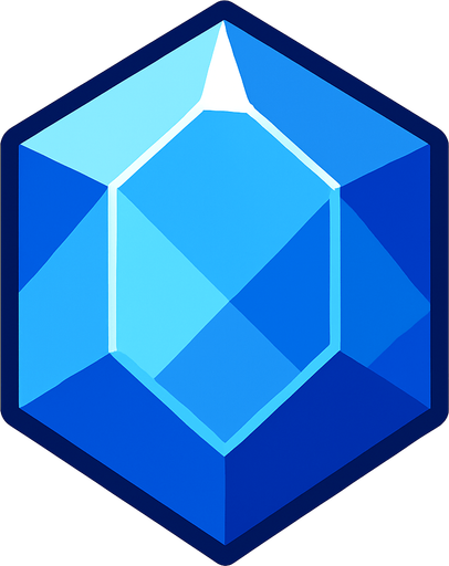 blue gem.
In-Game asset.  2d.  High contrast.  No shadows