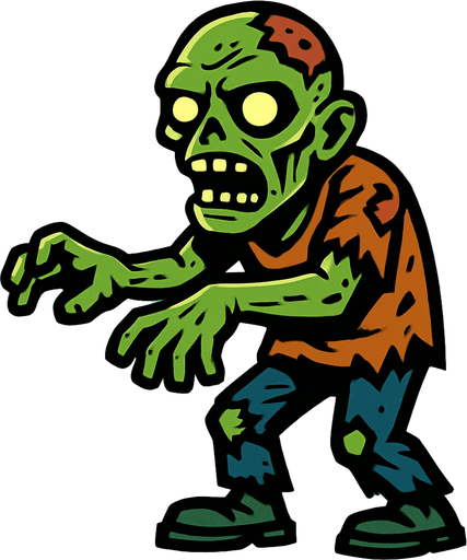 zombie.
In-Game asset.  2d.  High contrast.  No shadows