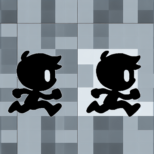 little man running with animated legs Single Game Texture. In-Game asset. 2d. Blank background. High contrast. No shadows.