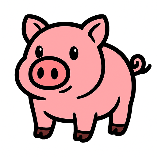 Pig.
In-Game asset.  2d.  High contrast.  No shadows