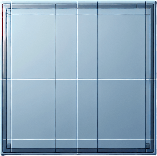 Blue-Tinted Tile: A clean and sleek tile design, consisting of a perfect square with a soft blue surface. A barely noticeable, thin blue border defines the edges, maintaining a smooth and minimal aesthetic. The tile is blank and pristine, embodying futuristic simplicity..
Single Game Texture. In-Game asset. 2d. Blank background. High contrast. No shadows.