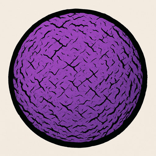 purple circle of rough skin.
In-Game asset.  2d.  High contrast.  No shadows. animated. comic. cartoon