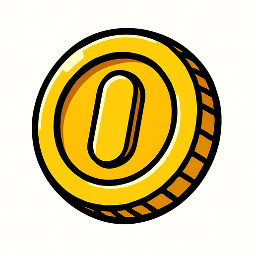 coin.
In-Game asset.  2d.  High contrast.  No shadows