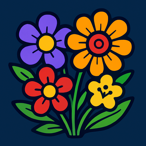 Fleurs.
In-Game asset.  2d.  High contrast.  No shadows