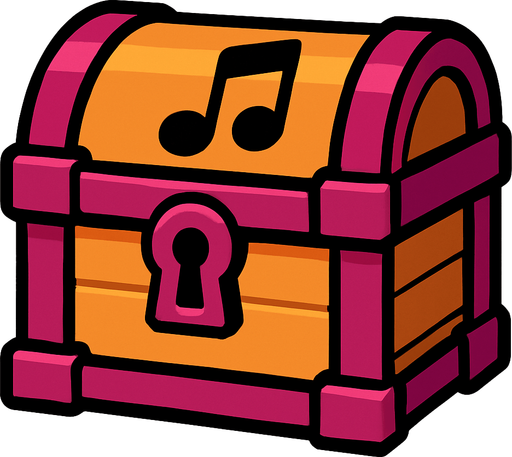 musicChest.
In-Game asset.  2d.  High contrast.  No shadows