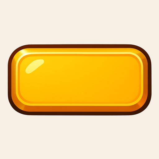 golden button horizontal.
In-Game asset.  2d.  High contrast.  No shadows