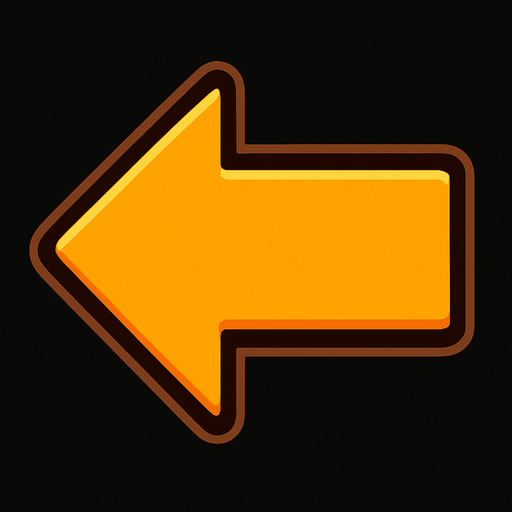 arrow pointing left.
In-Game asset.  2d.  High contrast.  No shadows