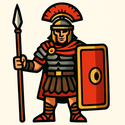 Roman Legioner.
In-Game asset.  2d.  High contrast.  No shadows