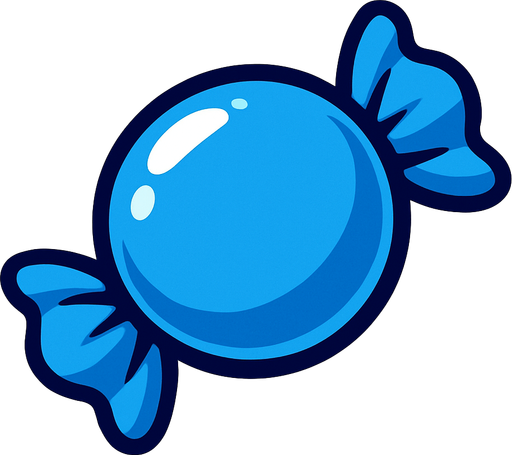 blue candy.
In-Game asset.  2d.  High contrast.  No shadows