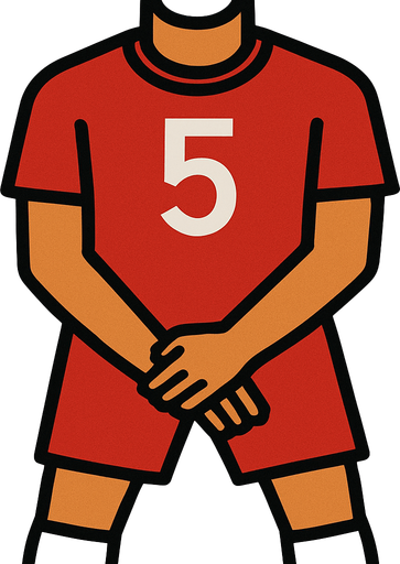 with a red jersey