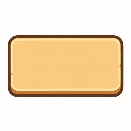 Crea un rectángulo horizontal que servirá como fondo para la visualización de los recursos (Oro, Madera, Cristales) en la interfaz de usuario. Debe estar en un estilo 2D renderizado, limpio y cartoonish, con contornos claros y colores que complementen la paleta del juego sin distraer. La perspectiva es cenital, por lo que se verá como una forma plana con sombreado sutil para darle una ligera sensación de profundidad o relieve..
In-Game asset.  2d.  High contrast.  No shadows