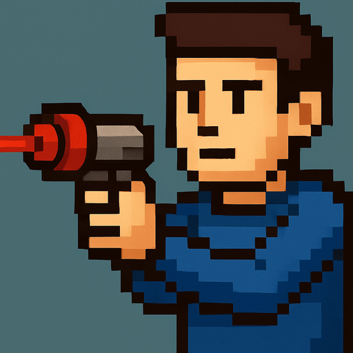 man with laser gun