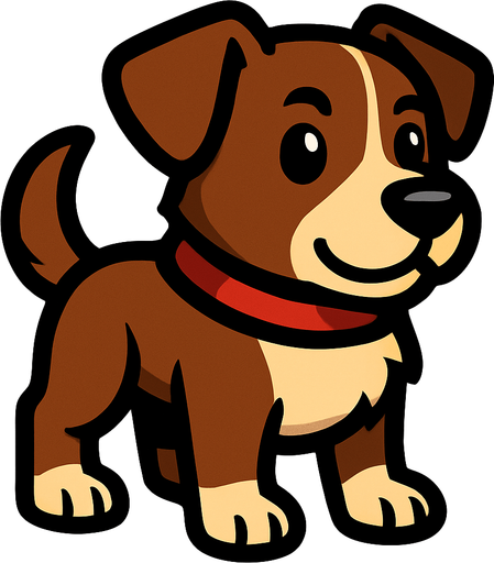 Dog.
In-Game asset.  2d.  High contrast.  No shadows