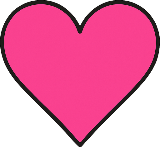 Pink heart no outline or shine.
In-Game asset.  2d.  High contrast.  No shadows