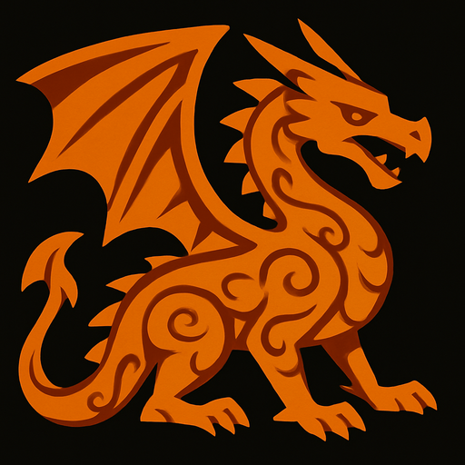 dragon deco.
In-Game asset.  2d.  High contrast.  No shadows