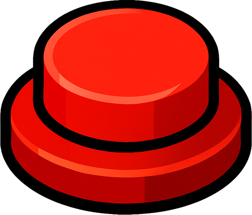 A red button.
In-Game asset.  2d.  High contrast.  No shadows