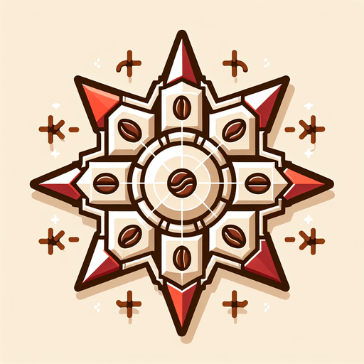 Spike with 8 points. Themed like coffee..
Single Game Texture. In-Game asset. 2d. Blank background. High contrast. No shadows.