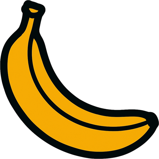 Banana.
2d.  High contrast.  No shadows