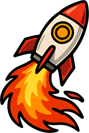 rocket tail flame with fire.
In-Game asset.  2d.  High contrast.  No shadows