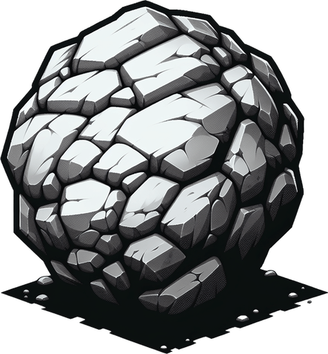 rock.
Single Game Texture. In-Game asset. 2d. Blank background. High contrast. No shadows. 100 by 100 sieze