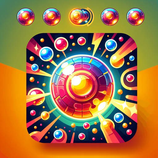 Bubble shooter laser ball powerup.
Single Game Texture. In-Game asset. 2d. Blank background. High contrast. No shadows.