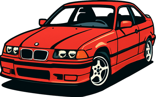 BMW e36.
In-Game asset.  2d.  High contrast.  No shadows