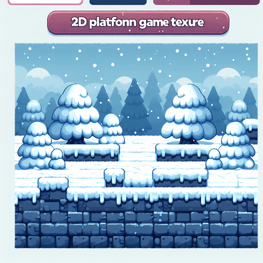 2d platform snowy ground.
Single Game Texture. In-Game asset. 2d. Blank background. High contrast. No shadows.