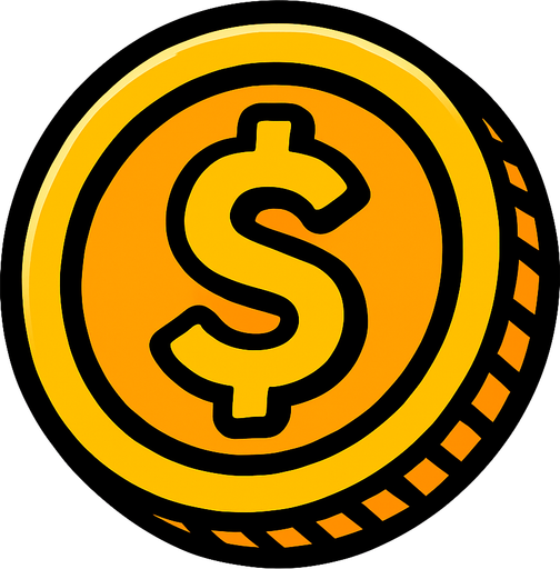 coin.
In-Game asset.  2d.  High contrast.  No shadows