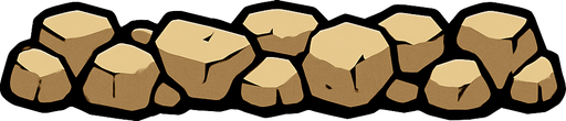 rock line.
In-Game asset.  2d.  High contrast.  No shadows. long. cartoon
