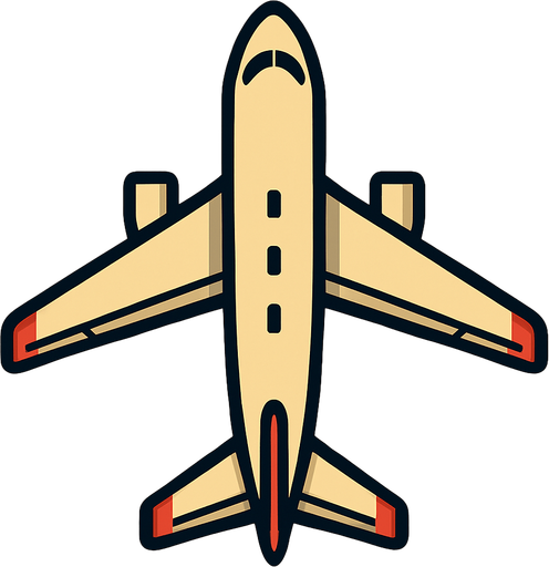 tepeden bakış uçak.
In-Game asset.  2d.  High contrast.  No shadows