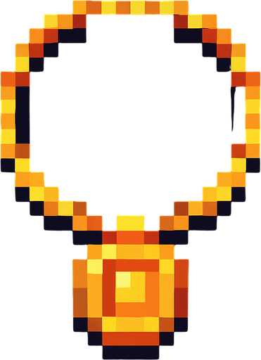 pixel necklace.
In-Game asset.  2d.  High contrast.  No shadows