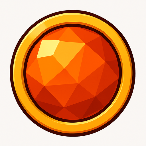Orange gem circle.
In-Game asset.  2d.  High contrast.  No shadows