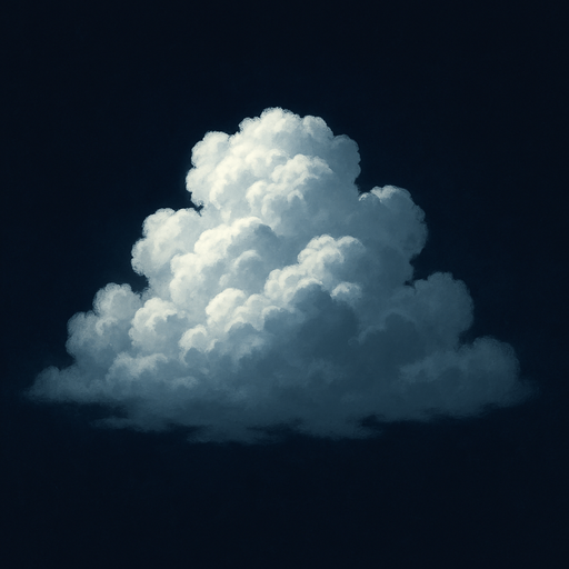 Nube realista de noche.
In-Game asset.  2d.  High contrast.  No shadows