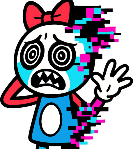 Pibby glitch pomni.
In-Game asset.  High contrast.  No shadows