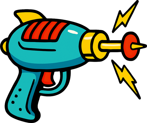 Comic style alien laser gun weapon
In-Game asset.  2d.  High contrast.  No shadows